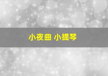 小夜曲 小提琴